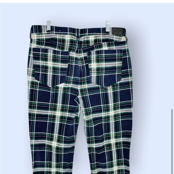 American Eagle Outfitters corduroy high rise boot cut fringe plaid plus 24 retro - Picture 4 of 11